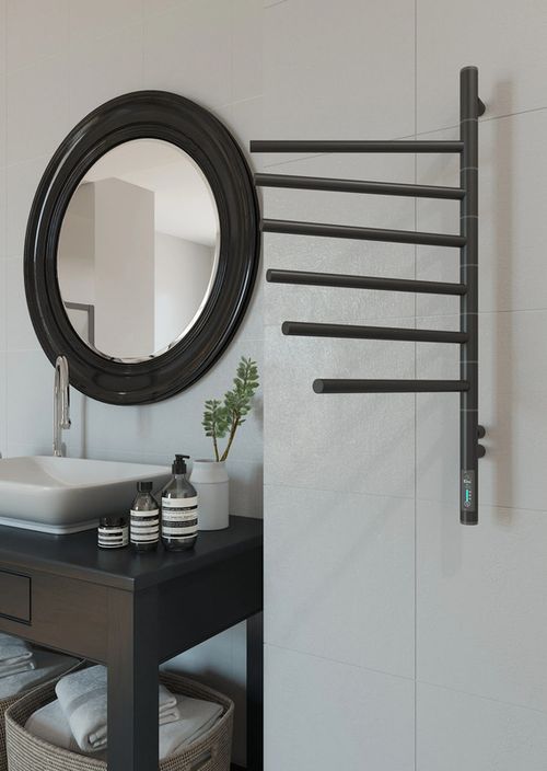 cumpără Uscător de prosoape Elna-Service Vertical-6, 780x395x75mm, negru în Chișinău 
