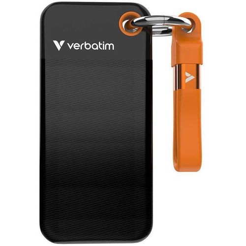 купить Накопители SSD внешние Verbatim M.2 External SSD 512GB Verbatim Pocket USB 3.2 Gen 2, Black/Orange (VER_32285) в Кишинёве 