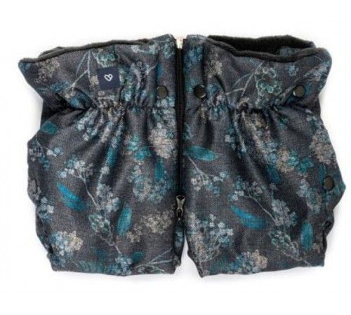 Варежки для коляски Womar Zaffiro Plush Blue Flowers 
