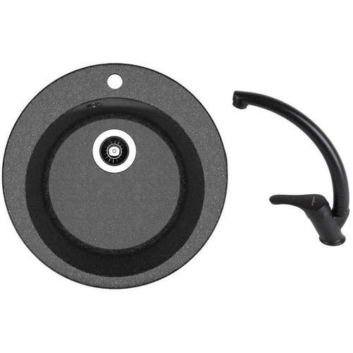 cumpără Chiuvetă bucătărie cu bateria Dr.Gans Gala + SanDonna F 1069 negru în Chișinău 