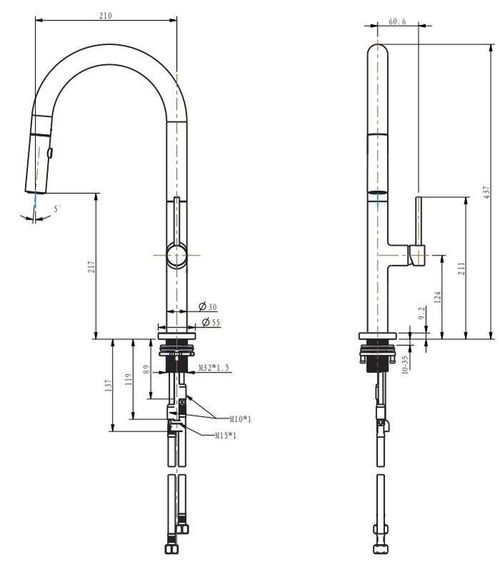cumpără Bateria bucătărie SanDonna Charlotte Negru în Chișinău 