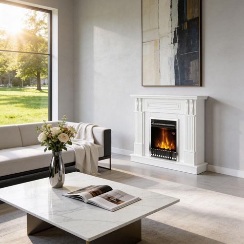 купить Камин электрический ArtFlame Veronix & Gala Silver, 1000x1050x300mm, Alb в Кишинёве 