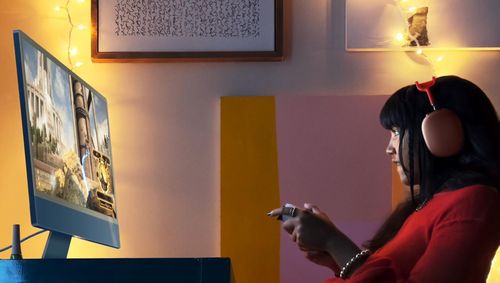 купить Компьютер моноблок Apple iMac 24" Retina 4.5K M3 8c/8g 256GB Blue MQRC3 в Кишинёве 