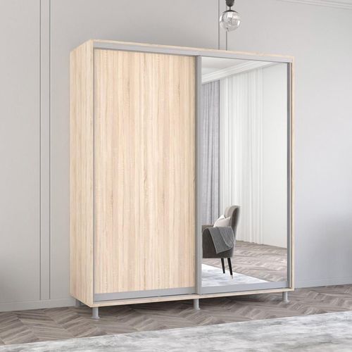 купить Шкаф Mobildor-Lux Раздвижные двери Aron-P из зеркала и ДСП (190 x 60 x 230 см) Sonoma в Кишинёве 