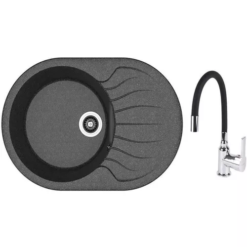 купить Мойка кухонная со смесителем Dr.Gans Berta 760 + SanDonna F 9995 negru в Кишинёве 