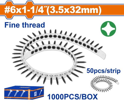cumpără Set de unelte de mână Wadfow WXS2513C Set suruburi 3.5x32mm pe banda pentru metal (1000buc) în Chișinău 