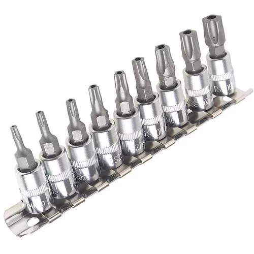 cumpără Set de tubulare, bite, duze JTC JTC-3303 Set biți Torx cu 5 puncte de 1/4", TS10H-TS50H, 9 Bucăți în Chișinău 