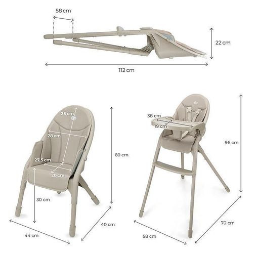 купить Стульчик для кормления KinderKraft KHDINN00BEG0000 Dinnly beige в Кишинёве 