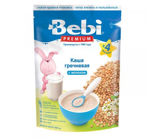 Каша гречневая молочная Bebi Premium (4 м+) 200 г 