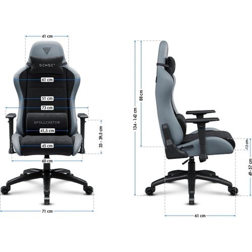 cumpără Fotoliu de birou Sense7 Spellcaster Fuku XL PU Black and Gray în Chișinău 
