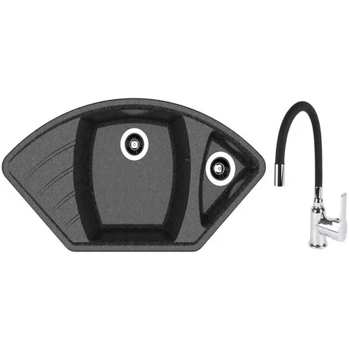 cumpără Chiuvetă bucătărie cu bateria Dr.Gans Gabi + SanDonna F 9995 negru în Chișinău 