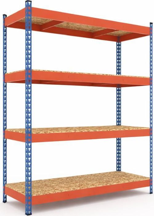 купить Cтеллаж складской Nex Home Raft metalic Titan 1800x1600x500mm, 4 nivele PAL, Blue/Orange в Кишинёве 