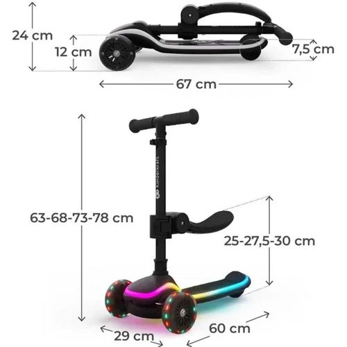 cumpără Trotinetă KinderKraft Raket UP Black (KRRAUP00BLK0000) în Chișinău 
