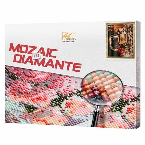 cumpără Tablou pe numere Art Gallery QB205280 Mozaic cu diamante patrate 40x50cm Cafea si boabe în Chișinău 