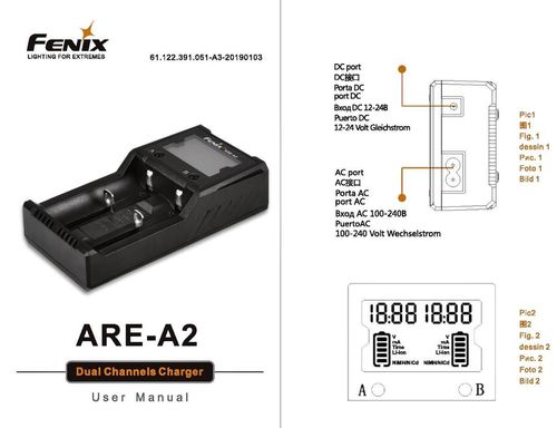 купить Зарядное устройство для аккумуляторов Fenix ARE-A2 Charger (Europe Plug） в Кишинёве 