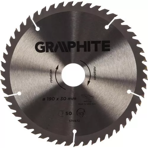 купить Диск отрезной Graphite 57H672 Disc circular pentru lemn, 190x30mm, 50 dinti в Кишинёве 