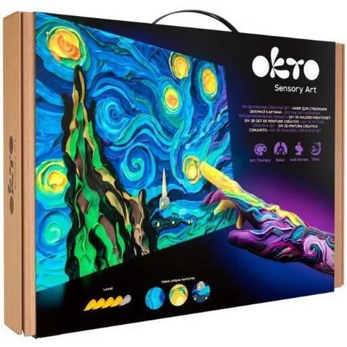 cumpără Set de creație Okto 10005 Tablou 3D cu plastilină ușoară 30x40сm, Noaptea înstelată în Chișinău 