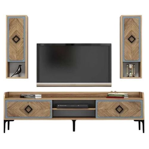 купить Тумба напольная для TV Trendy Samba, Albastru 180x52x35cm в Кишинёве 