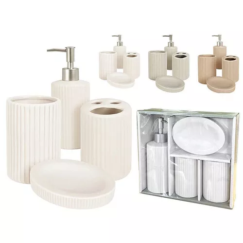 cumpără Set pentru baie Holland 55594 Set pentru baie din ceramica Bathroom 4buc Stripes în Chișinău 
