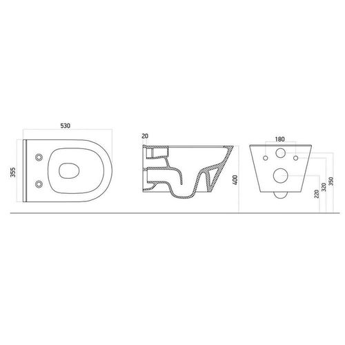 купить Унитаз Lucco Avva Rimless подвесной в Кишинёве 
