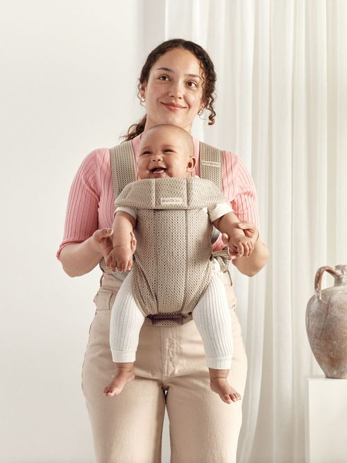 Анатомический рюкзак-кенгуру BabyBjorn Mini Greige 3D Mesh 