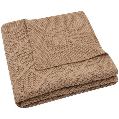 cumpără Lenjerie de pat pentru copii Jollein 516-511-68039 Paturica Check Knit Biscuit, 75x100cm în Chișinău 