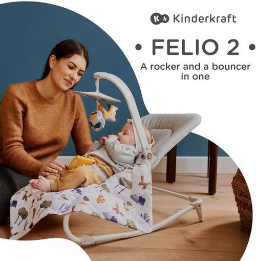 cumpără Leagăn pentru bebeluși KinderKraft Felio 2 Stone Grey KBFELI20GRY0000 în Chișinău 