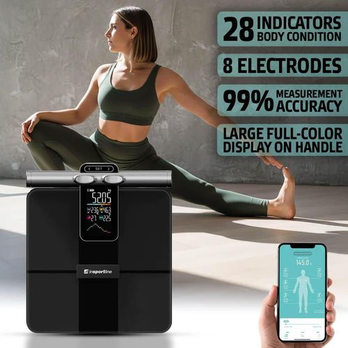 cumpără Cântar de podea inSPORTline 13451 Syncale 200 IN30434 Black, 180 kg în Chișinău 