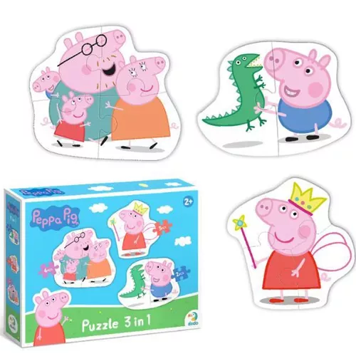 купить Головоломка Dodo 200338 Puzzle 3în1: Familia Peppa Pig в Кишинёве 