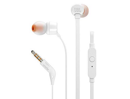 купить JBL T110 White In-Ear Headphones, 20Hz–20kHz, Microphone, Remote, Cable, JBLT110WHT (casti cu microfon cu fir JBL / проводные наушники с микрофоном JBL) в Кишинёве 