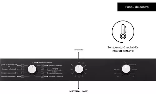 купить Встраиваемый духовой шкаф электрический Hausberg HB-8053NG Negru в Кишинёве 