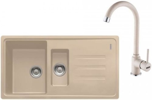 cumpără Chiuvetă bucătărie cu bateria Franke 114.0531.836 Sinthetic Sinks BSG 651 3 1/2" WWK REV WOF OA Po în Chișinău 