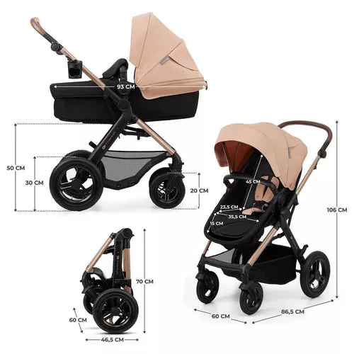 cumpără Сărucior pentru copii KinderKraft 3in1 Moov 2 Air KSMOOV02BEG0000 Sand Beige în Chișinău 