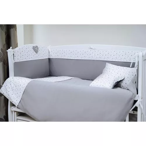 cumpără Lenjerie de pat pentru copii PernaMea Set lenjerie 8 piese Confort Stele Gri (PM.100042/1) în Chișinău 