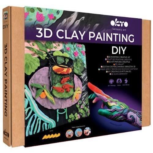 купить Набор для творчества Okto 10054 Tablou 3D cu plastilină aerată Air Clay 30x40сm: Pești Aurii в Кишинёве 