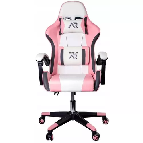 cumpără Fotoliu de birou Jumi CM-880627 ARAGON, Roz/alb în Chișinău 