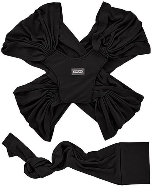 Sistem de purtare wrap elastic pentru bebelusi BabyJem Black 
