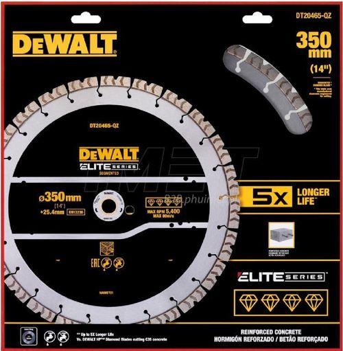 cumpără Accesoriu pentru fierăstrăie DeWalt DT20465 disc diamantat ELITE SERIES pentru beton armat, 350mm x 25.4mm în Chișinău 