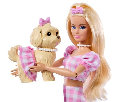 купить Кукла Barbie JFP36 Ținute Asortate, blondă cu cățeluș в Кишинёве 