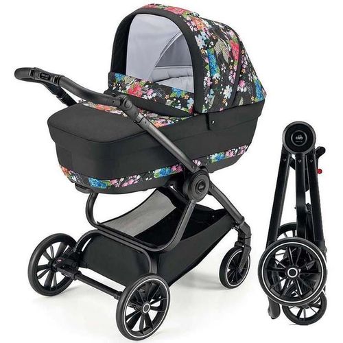 купить Детская коляска CAM SoloPerTe 2in1 TECHNO MILANO 2020 ART978-T551/V90S black flowers/black в Кишинёве 