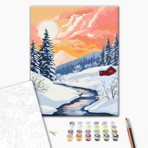 cumpără Tablou pe numere BrushMe BS54524 40x50cm (în cutie) Armonie de iarnă în Chișinău 