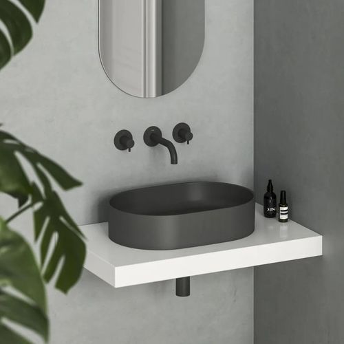 купить Раковина Ravak Ceramic Slim 550 O 55x37x12cm Anthracite XJX03155000 в Кишинёве 