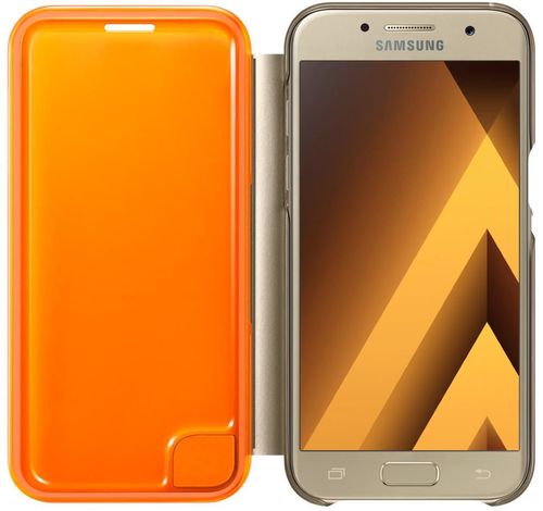 купить Чехол для смартфона Samsung EF-FA320, Galaxy A3 2017, Neon Flip Cover, Gold в Кишинёве 