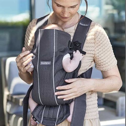 Анатомический рюкзак-кенгуру BabyBjorn Mini Anthracite 3D Mesh 