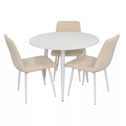 купить Комплект стол и стулья Evelin di Costacurta стол DT-404-5WH + 3 стула XR-154Wh Light Cream3 в Кишинёве 