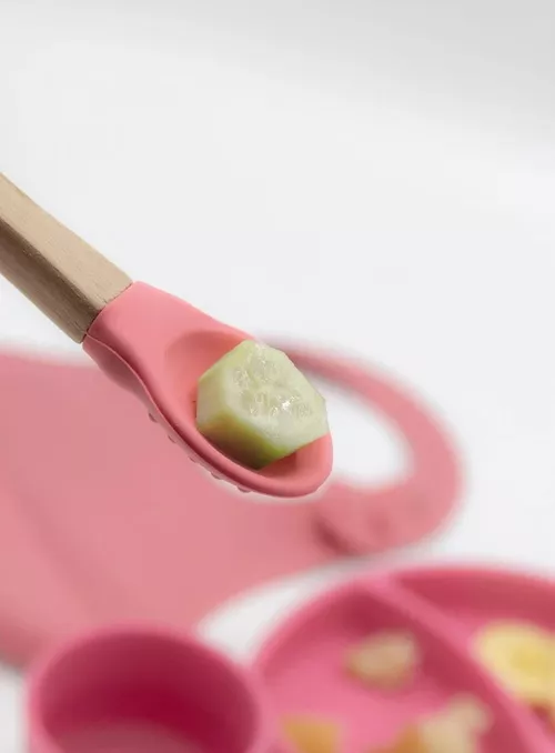 купить Посуда для кормления BabyJem 728 Set diversificare din silicon Roz, 4 piese в Кишинёве 