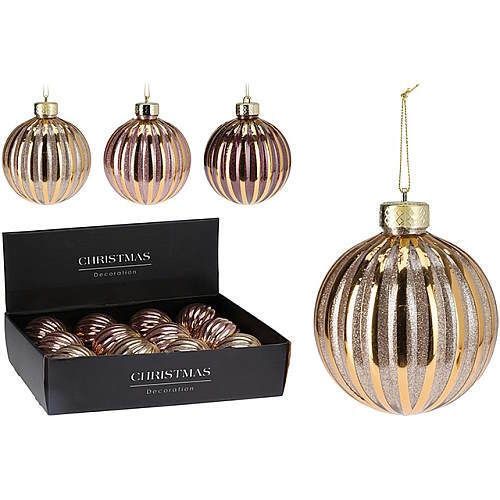 cumpără Decor de Crăciun și Anul Nou Promstore 36825 Glob pentru brad de Craciun "Meridiane" auriu, plastic în Chișinău 