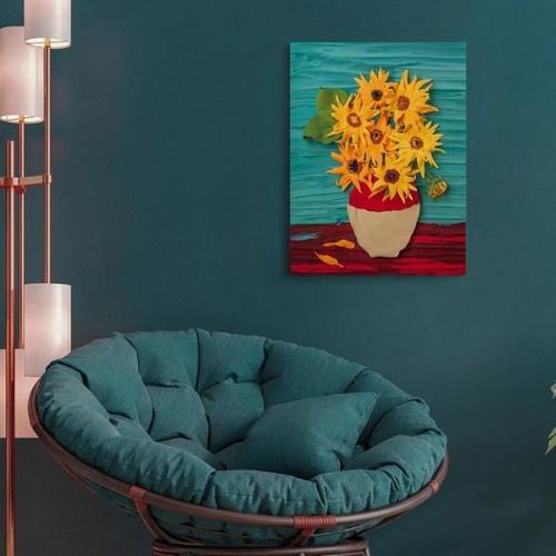 cumpără Set de creație Okto 10008 Tablou 3D cu plastilină ușoară 30x40сm, Floarea-soarelui în Chișinău 