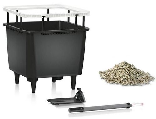 купить Цветочный горшок Lechuza Quadro Premium 50 LS All In One Charcoal в Кишинёве 