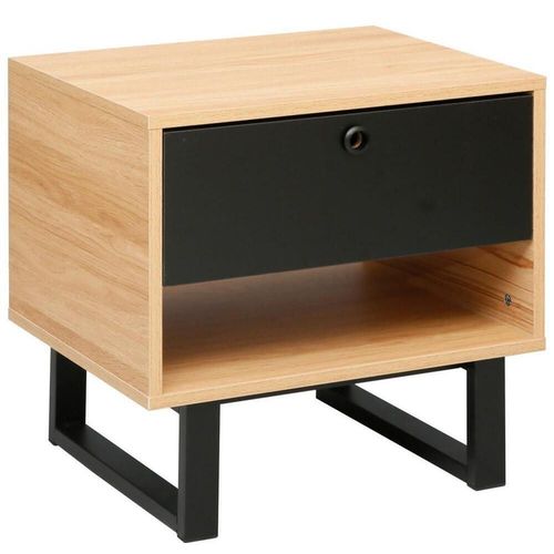 купить Тумбочка Deco Zenvo (50x40x49H) Oak/Black в Кишинёве 